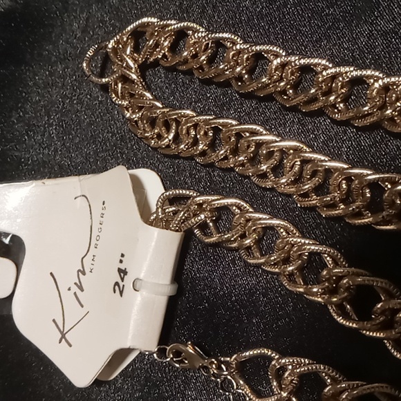 KIM Rogers 24 inch long gold double link chain.nwt. - Picture 2 of 5